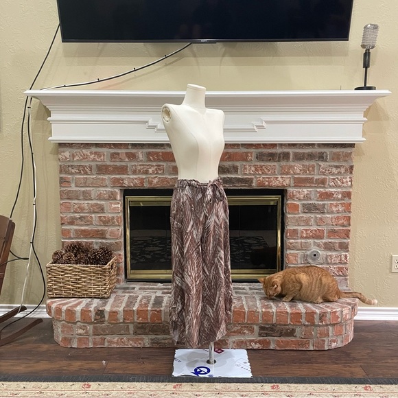 Democracy brown and cream printed drawstring pants / 0 / Excellent condition - Picture 10 of 16